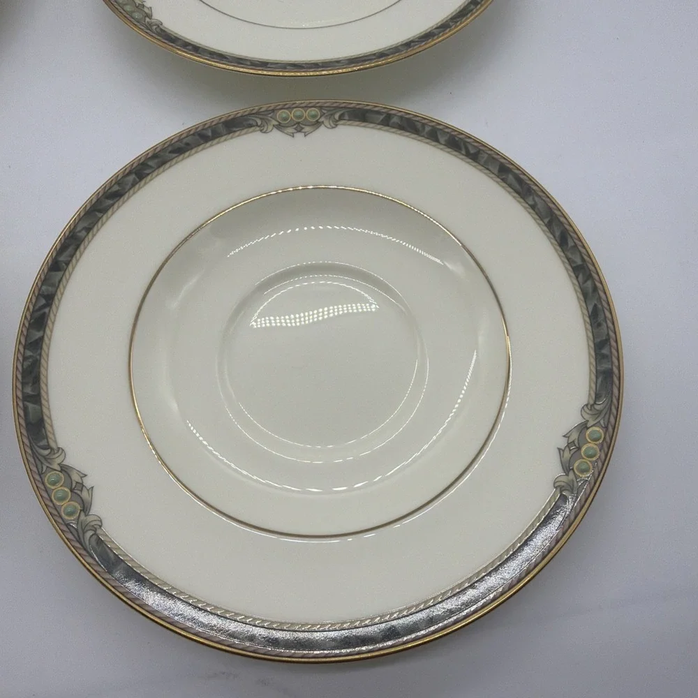 4 Noritake  Covina Pattern  Bone China Saucers in  Excellent Condition, 6 inches